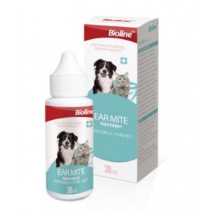 Bioline Ear Mite Drops for Cats and Dogs - 30ml