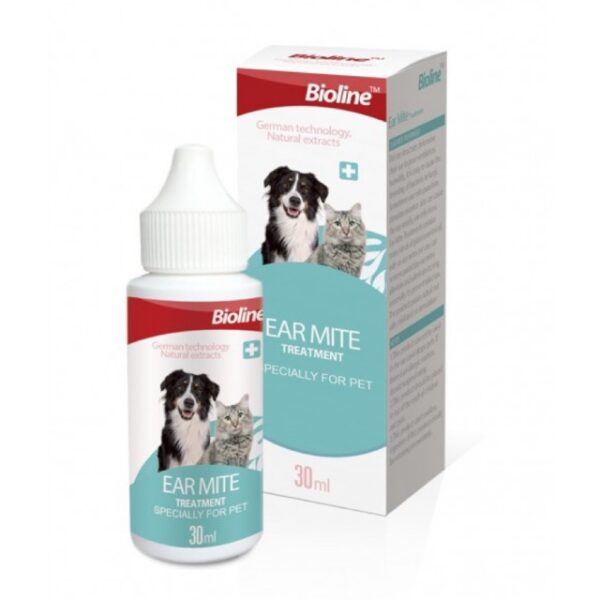 Bioline Ear Mite Drops for Cats and Dogs - 30ml