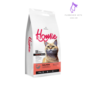Homie Adult Cat Food with Salmon 1.5kg – Balanced nutrition, high in salmon protein, supports coat health, lean muscle & overall wellness. Imported quality.